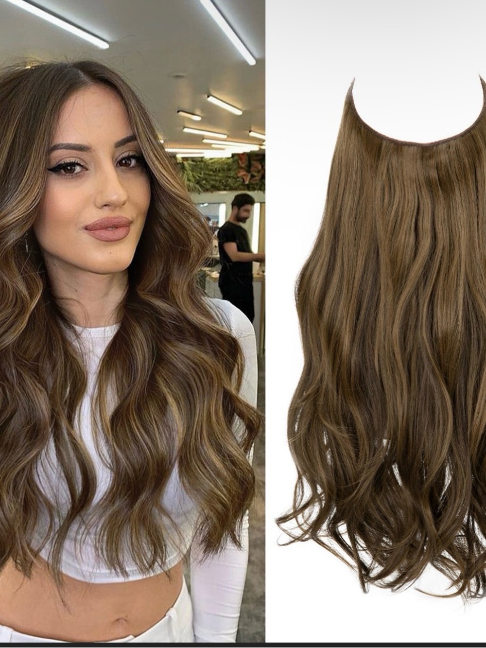 Thathair Halo 16” Coffee Brown Extensions- WAVY
